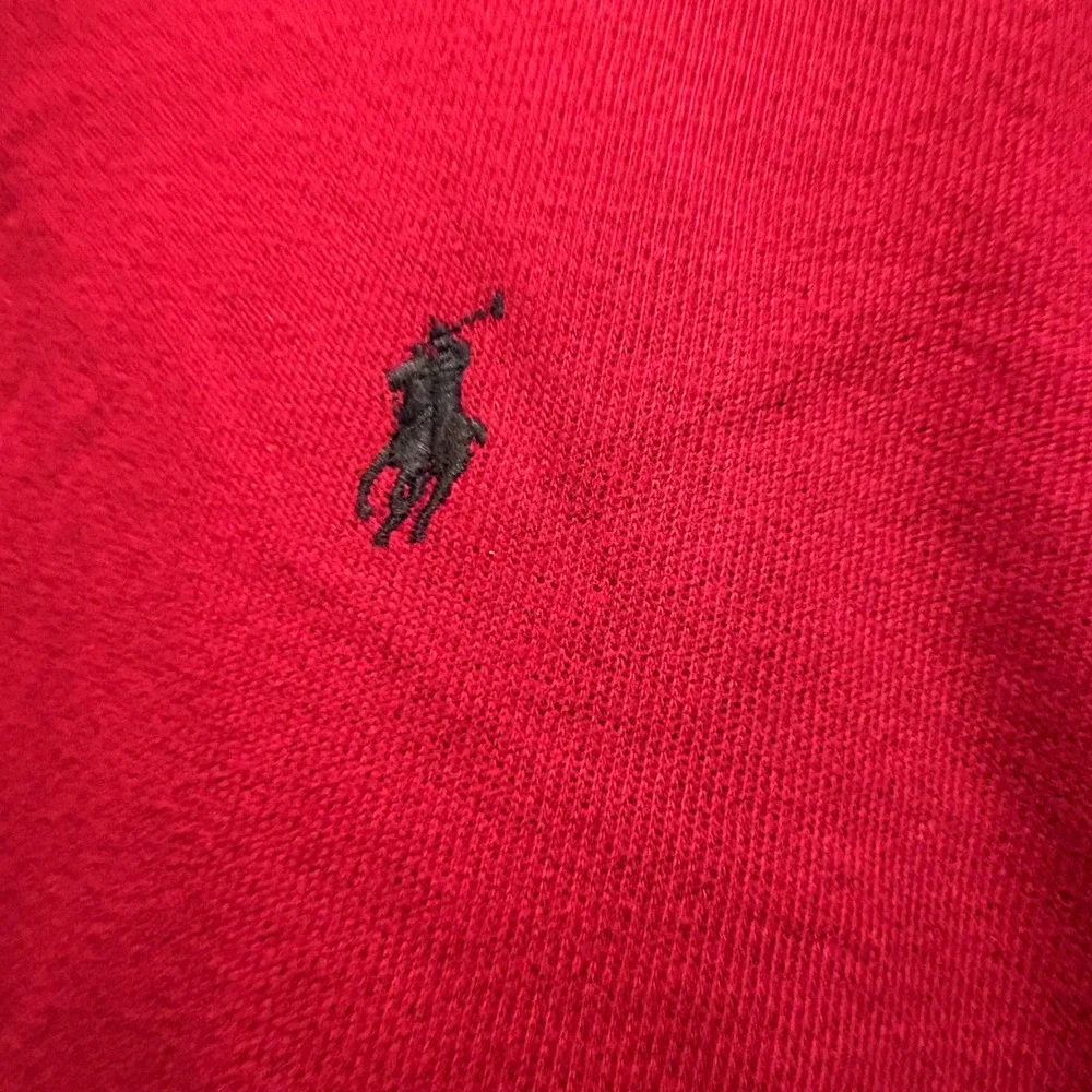 Polo Ralph Lauren Men Estate Rib Quarter 1/4 Zip Pullover Sweater Burgundy Red L